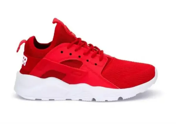 Red Synthetic Round Toe Lace-Up Closure Outdoor Sports Running Lovers Shoes Unisex